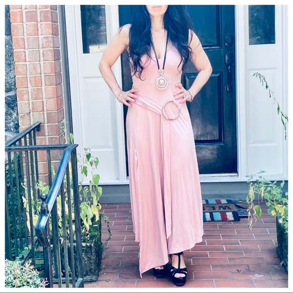 Gorgeous Rose Tank belted Asymmetrical Hem dress - Picture 7 of 9